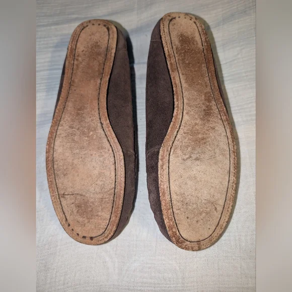 UGG Sheepskin Moccasin Dakota Chocolate Brown Suede Slippers Sz 10 # 5466 - Picture 10 of 10